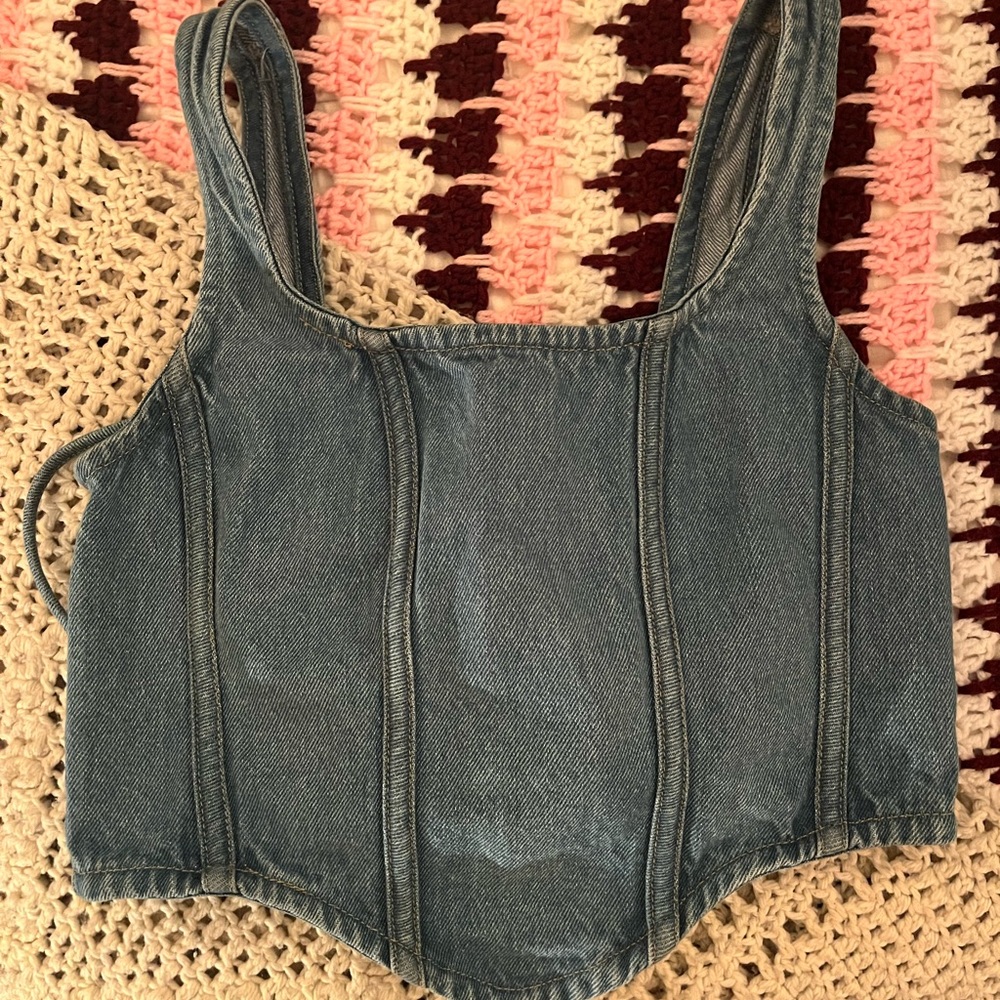 Denim corset